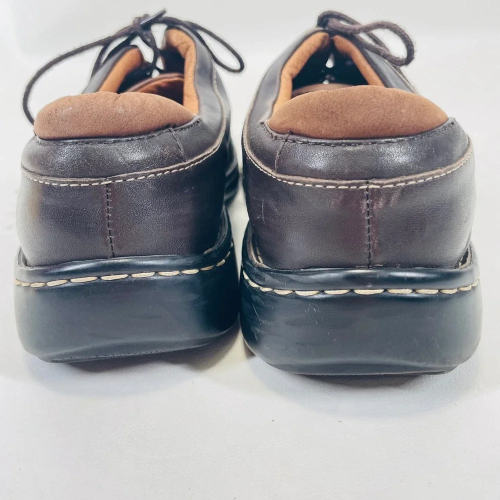 Josef Seibel Mens Brown Leather Two Tone Square Toe Oxford Shoes Size 40